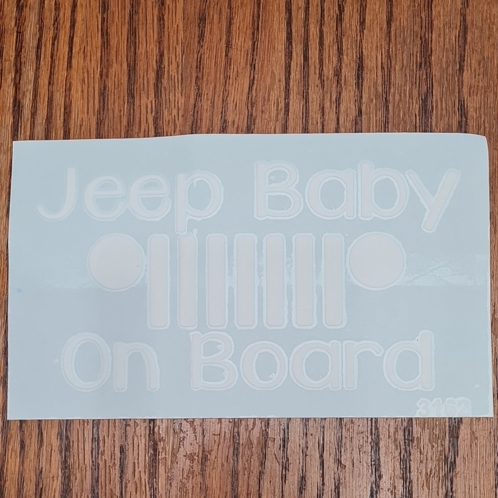 Jeep Baby On Board Decal - White NWOT